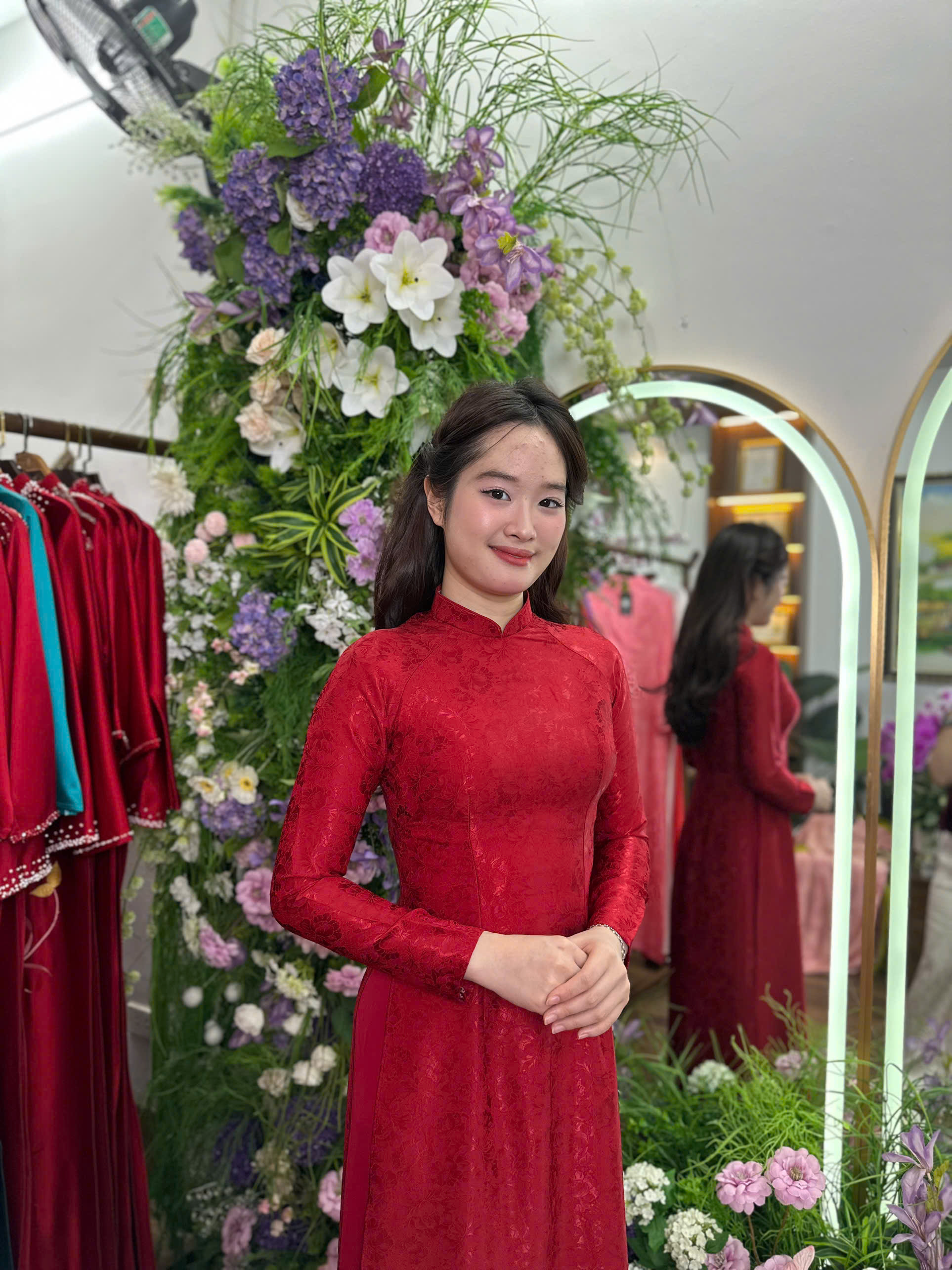 Áo dài gấm 2 tà CH01