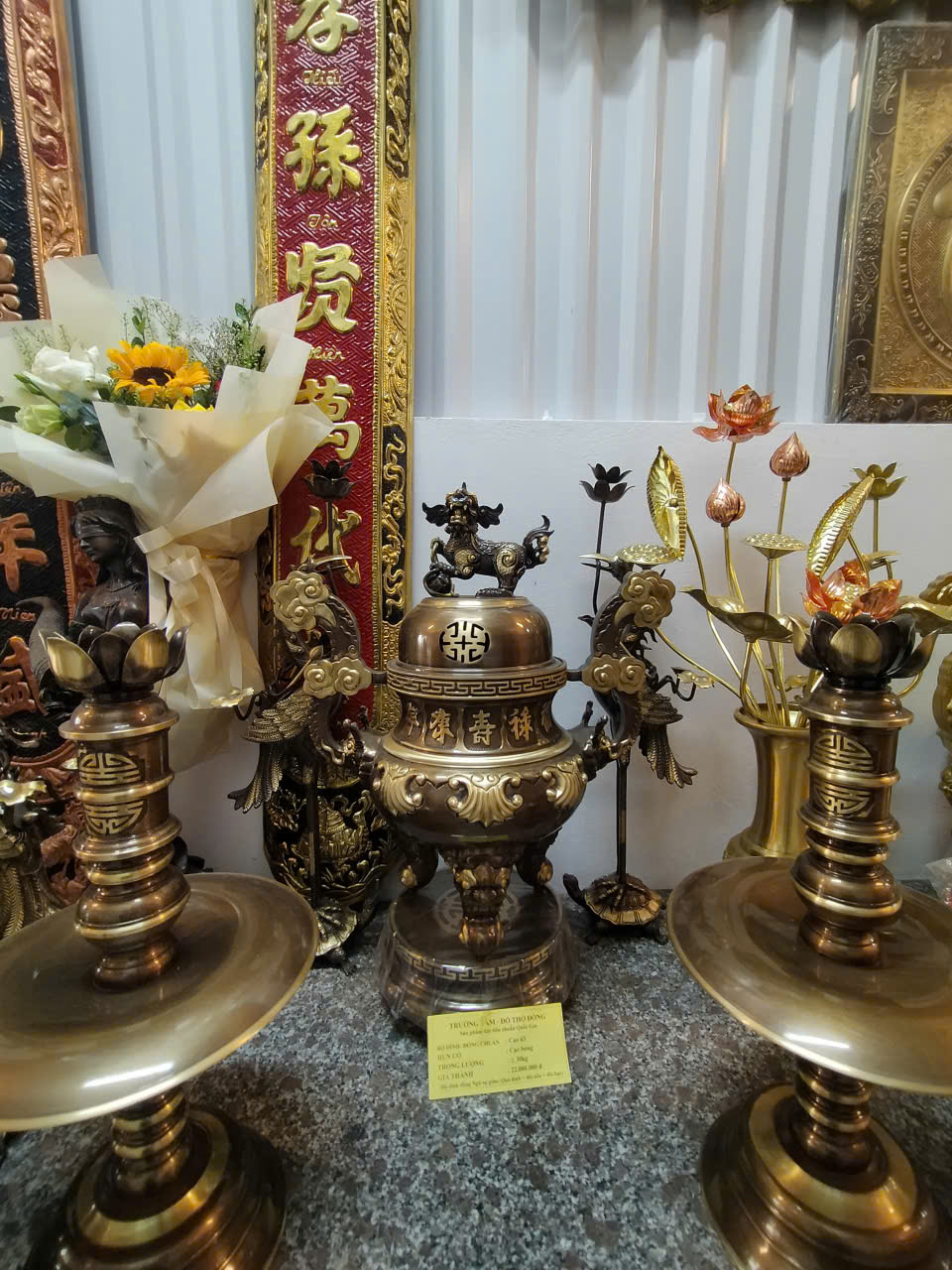 Bộ đỉnh đồng chuẩn hun cổ 30kg cao bóng