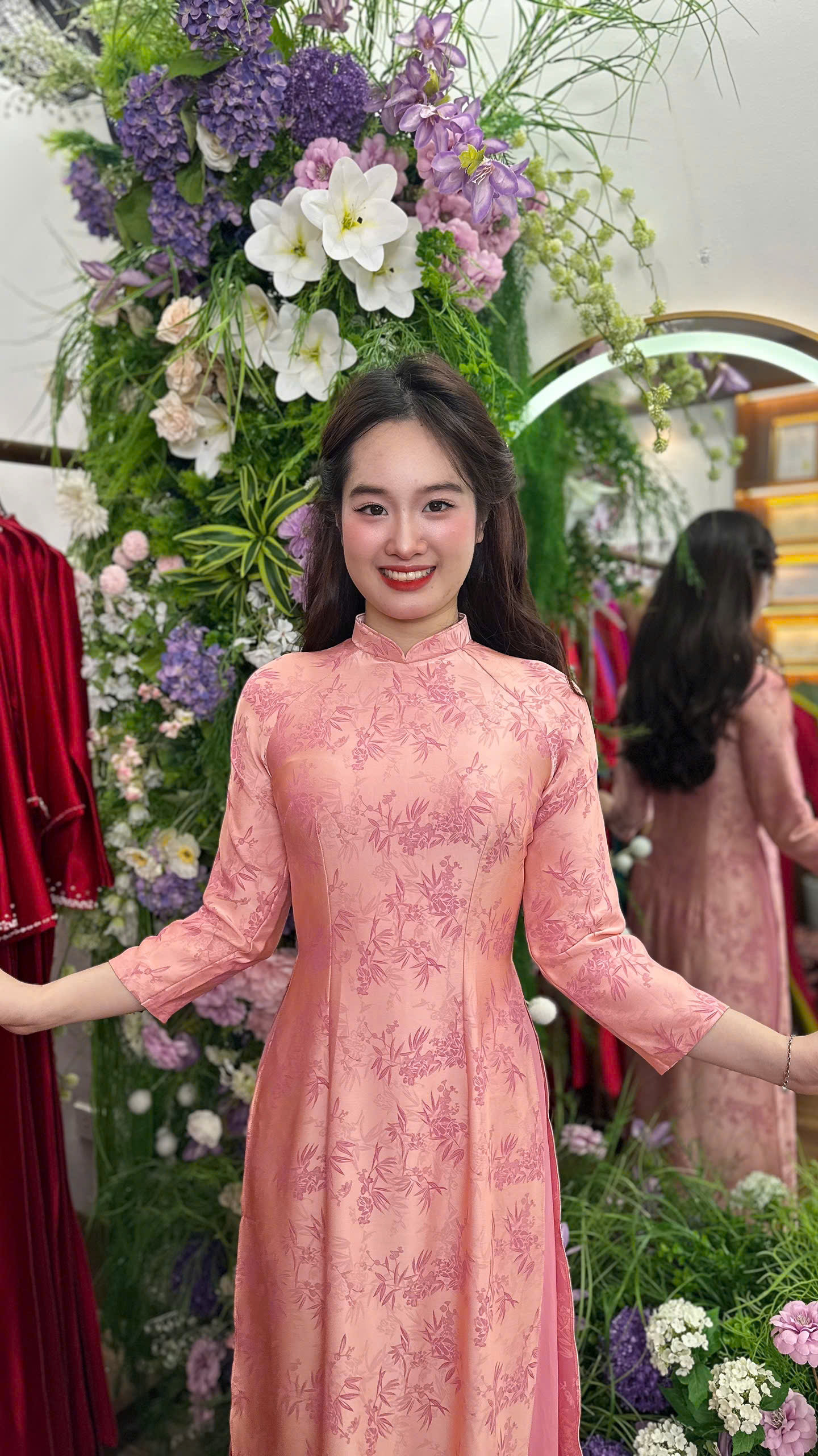 Áo dài gấm 2 tà CH02