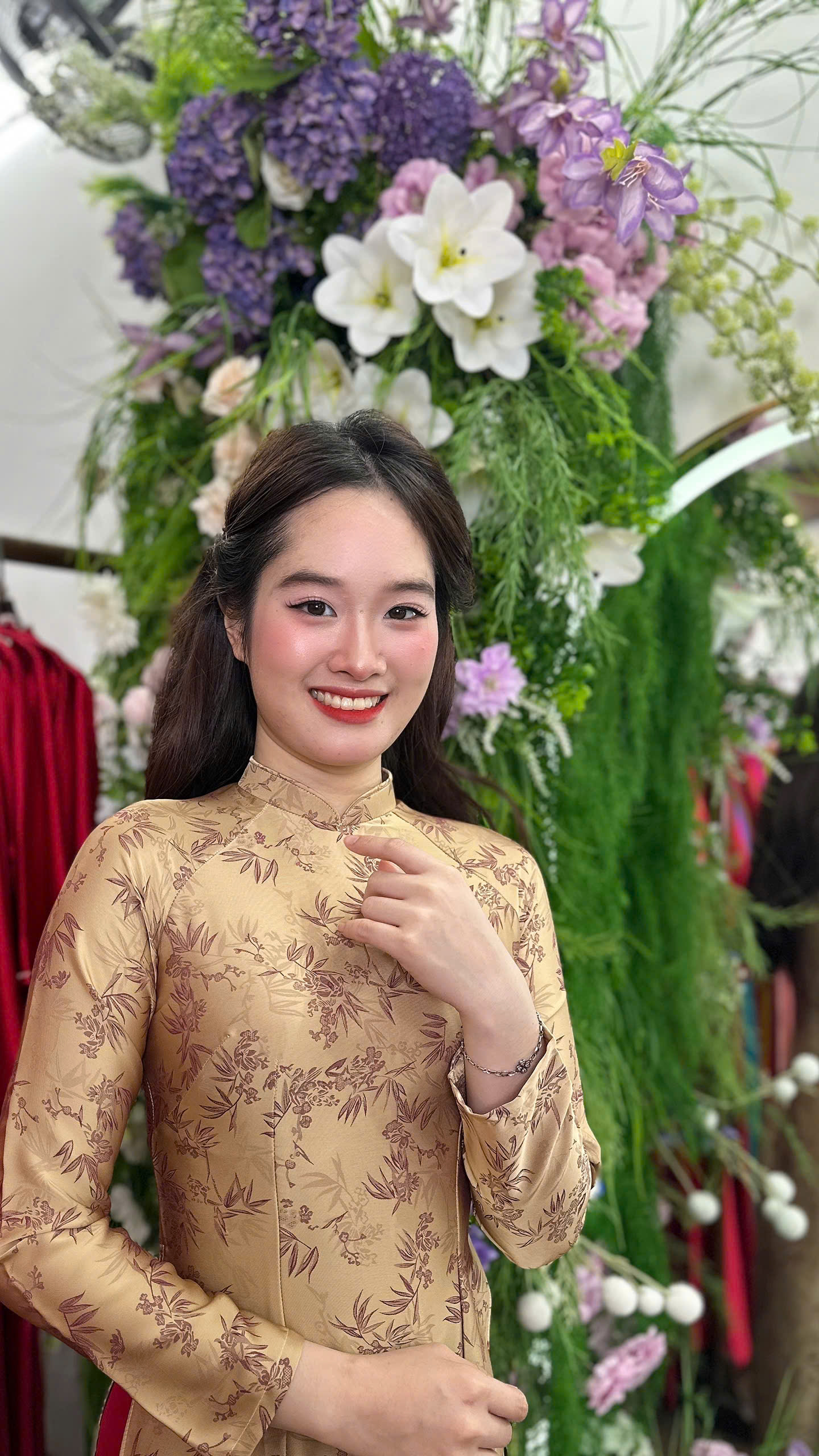 Áo dài gấm 2 tà CH05