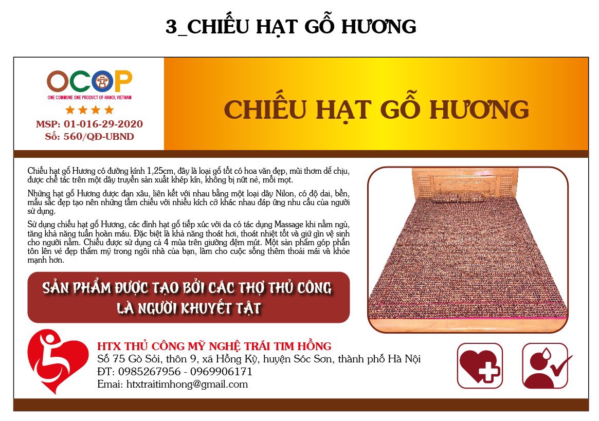 Chiếu hạt gỗ Hương